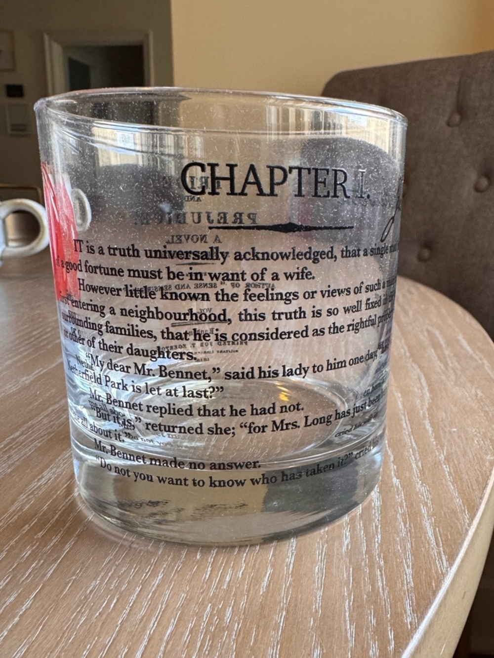 Pride and Prejudice on the Rocks Glass